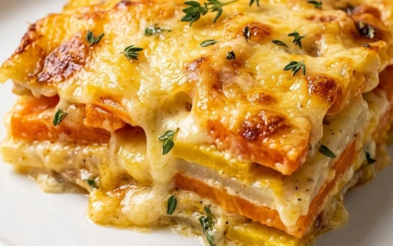 Cheesy Root Vegetable Gratin