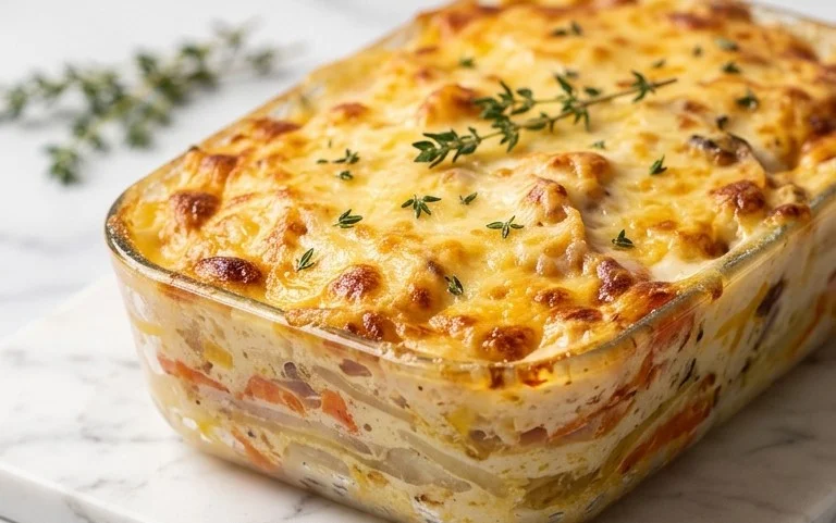 Cheesy Root Vegetable Gratin