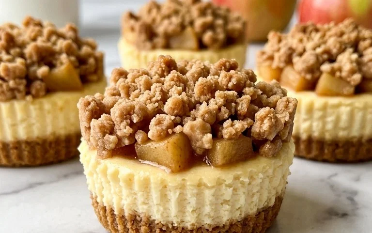 Apple Crisp Mini Cheesecakes-Easy & Irresistible
