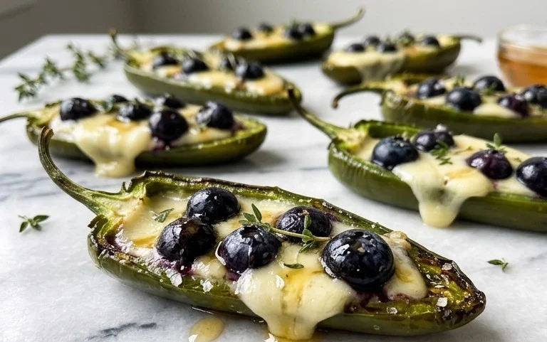 Blueberry Brie Jalapeño Poppers Spicy Sweet Appetizer