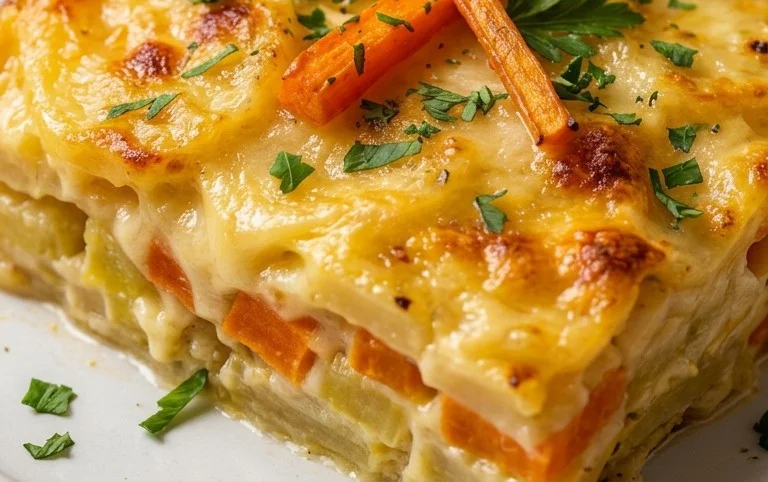 Cheesy Root Vegetable Gratin