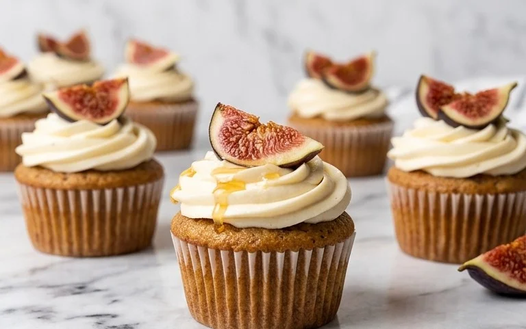 Rustic Fig Cupcakes Honey Cream Cheese Frosting