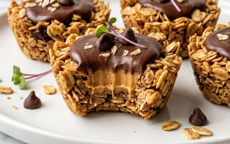 No Bake Peanut Butter Granola Cups