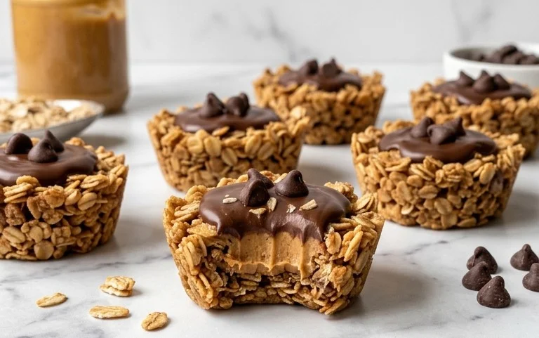 Easy No Bake Peanut Butter Granola Cups