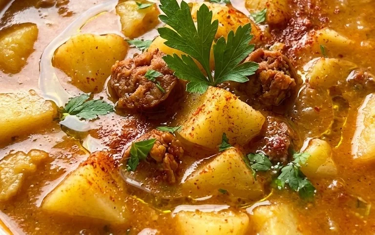 Spanish Potato Soup with Beef Chorizo